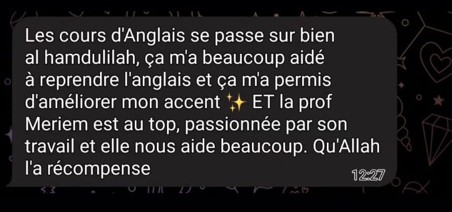 Avis d'un élève de l'Institut Idraak