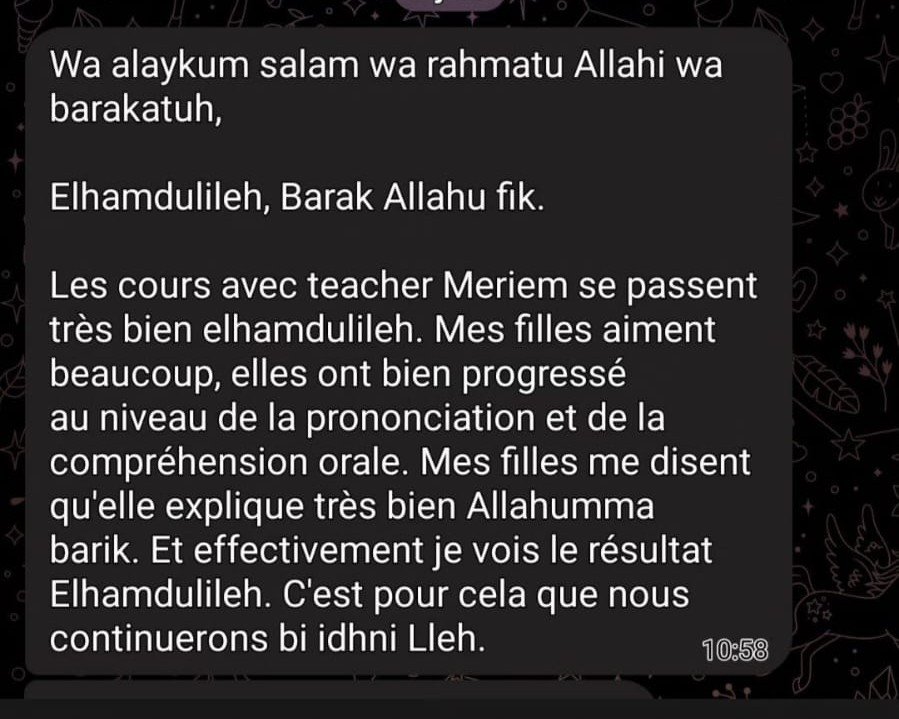 Avis d'un élève de l'Institut Idraak